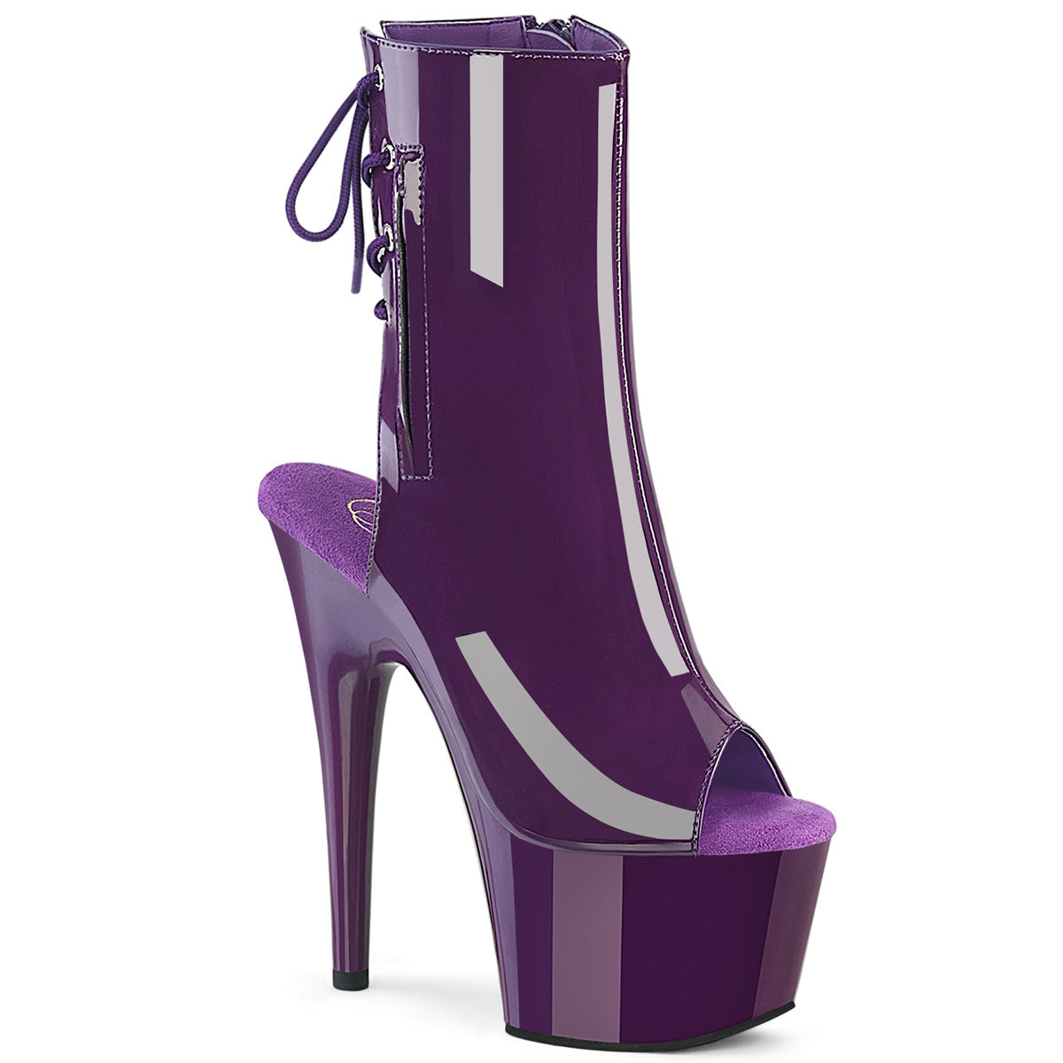 Purple 7 Inch Strippers Ankle Boots -  Pleaser ADORE-1018