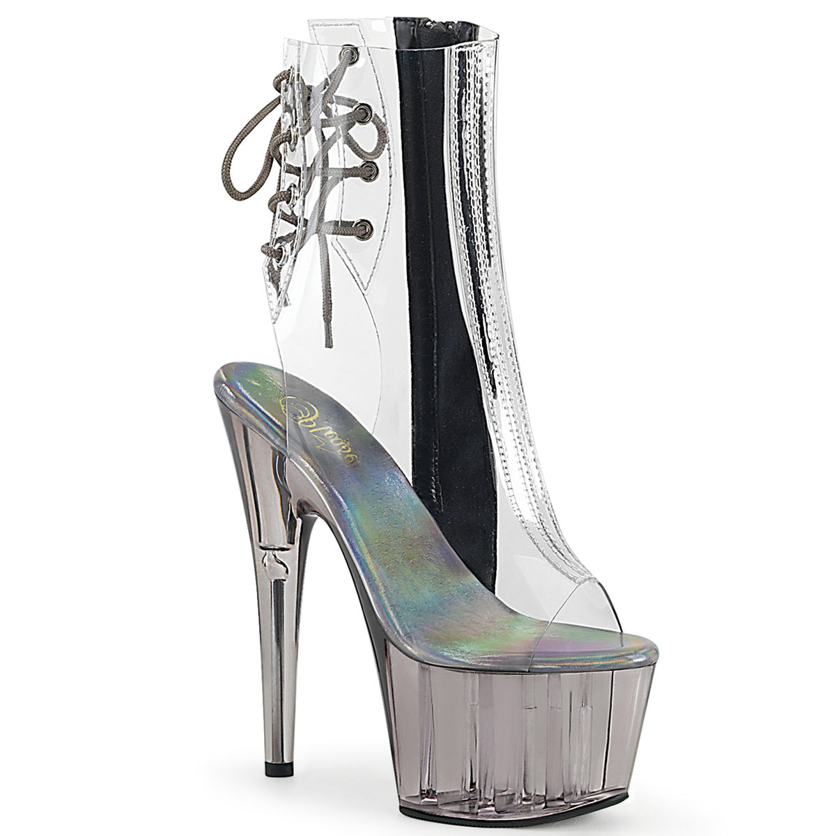 Clear Smoke 7 Inch Ladies Fetish Ankle Boots -  Pleaser ADORE-1018CT
