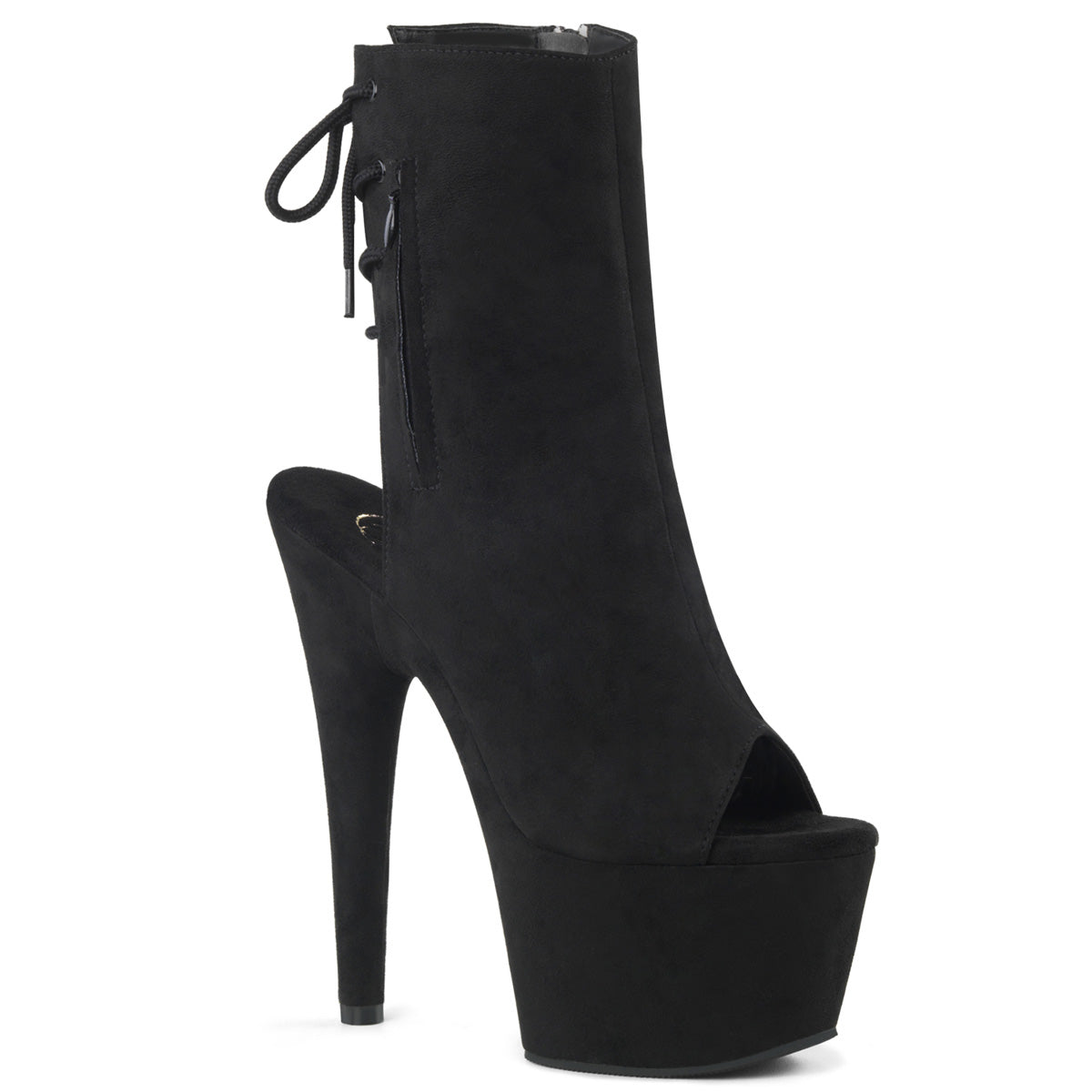 Adore-1018FS Pleaser de 7 pulgadas Tacón de gamuza negra Pole Dancing Botas
