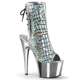 Adore-1018Hg Pleaser 7 "Heel Silver Hologram Pole Dancing enkelschoenen