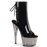 Adore-1018t Pleaser 7 "Tacón de humo negro Tintado Pole Dancing Botas