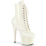 Off White 7 Inch Platform Dancer Ankle Boots -  Pleaser ADORE-1020