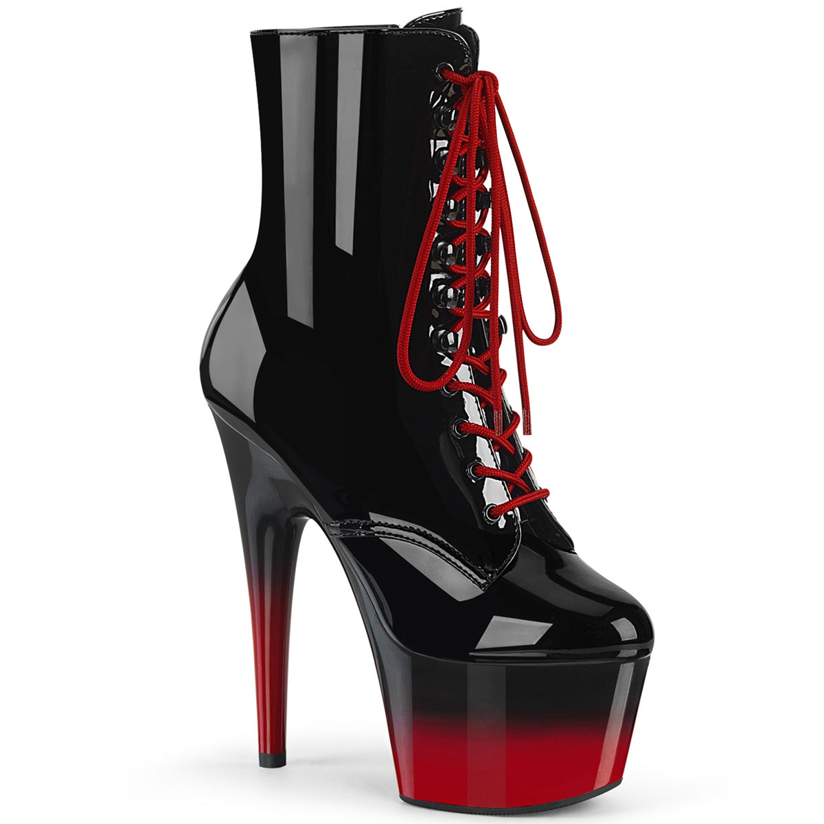 Black Red 7 Inch Exotic Dance Ankle Boots -  Pleaser ADORE-1020BR-H