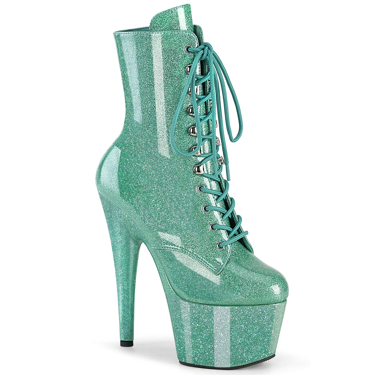 Adore-1020GP Pleaser Aqua Glitter Patente Patente Botas de tobillo