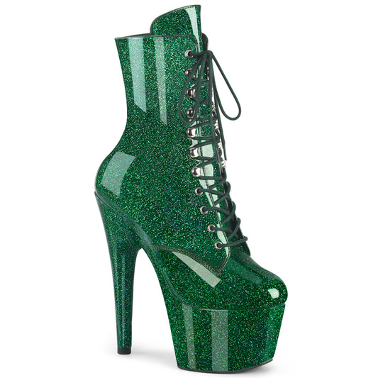 ADORE-1020GP Pleaser Emerald Green Glitter Pole Dancing Boots