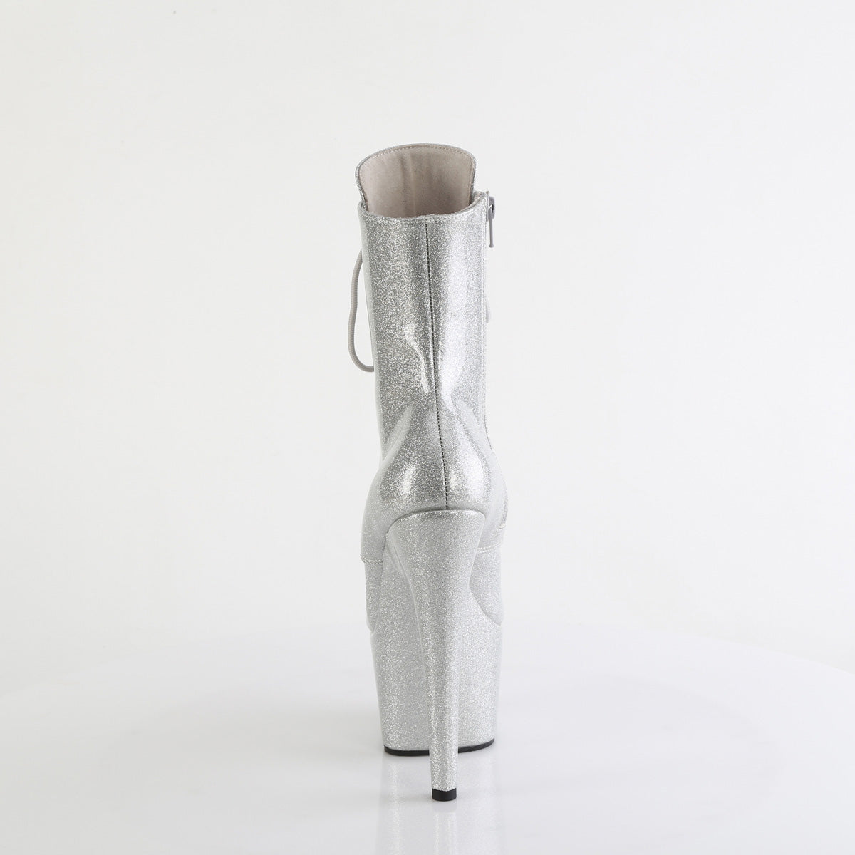 ADORE-1020GP Pleaser Silver Glitter Platform Ankle Boots