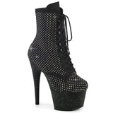 Adore-1020RM Pleaser Black Bling Bloque Dancing Dancing Botas de tobillo