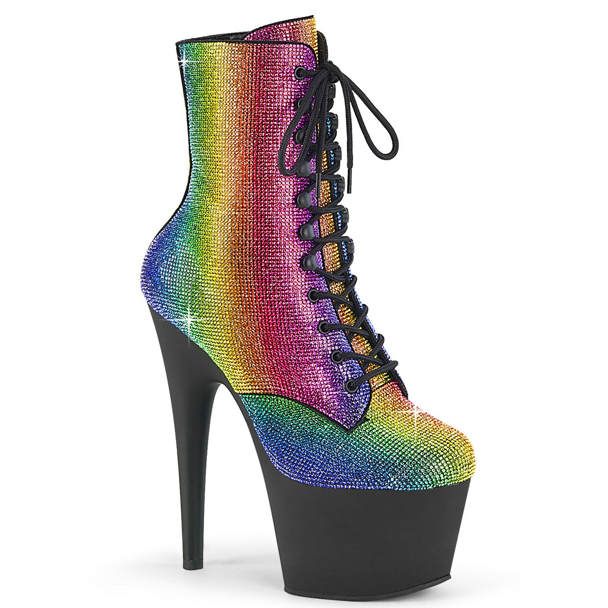 ADORE-1020RS Pleaser Rainbow Pride Bling Exotic Dancing Ankle Boots