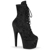 Black Fabric 7 Inch Pole Dance Ankle Boots -  Pleaser ADORE-1020WR
