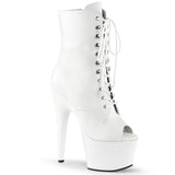 Adore-1021 Pleaser White Faux Leather Exotic Dancing Toble Boots