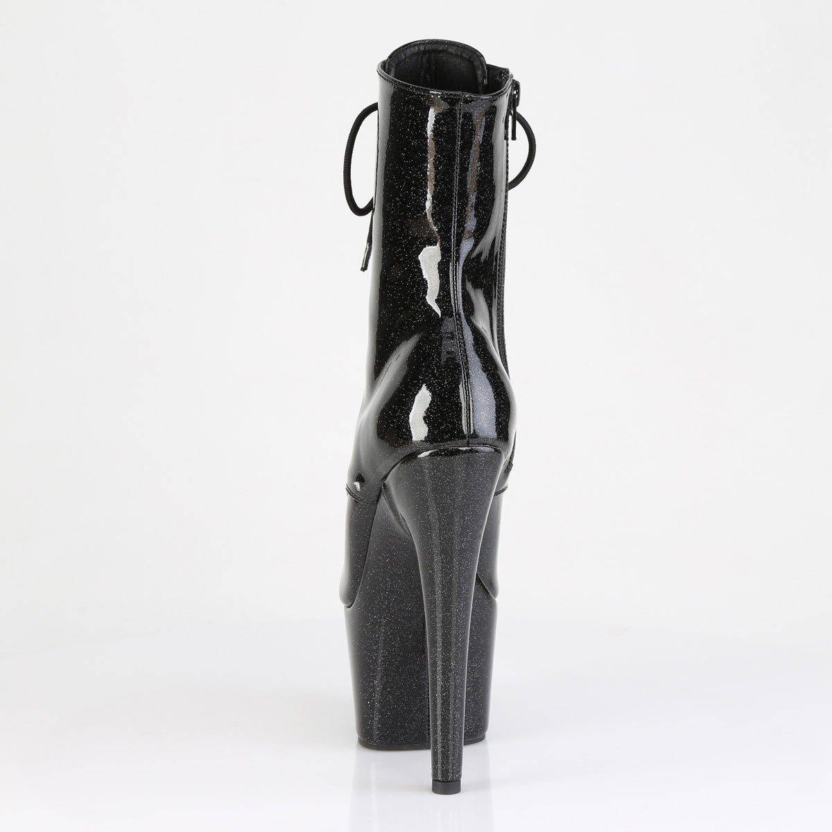 ADORE-1021GP Pleaser Black Glitter Peep Toe Pole Dancing Boots