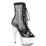 Black 7 Inch Platform Dancer Ankle Boots -  Pleaser ADORE-1021RM