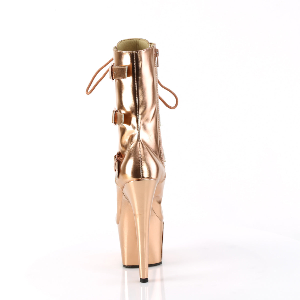 ADORE-1043 Pleaser Rose Gold Metallic Exotic Dancing Boots