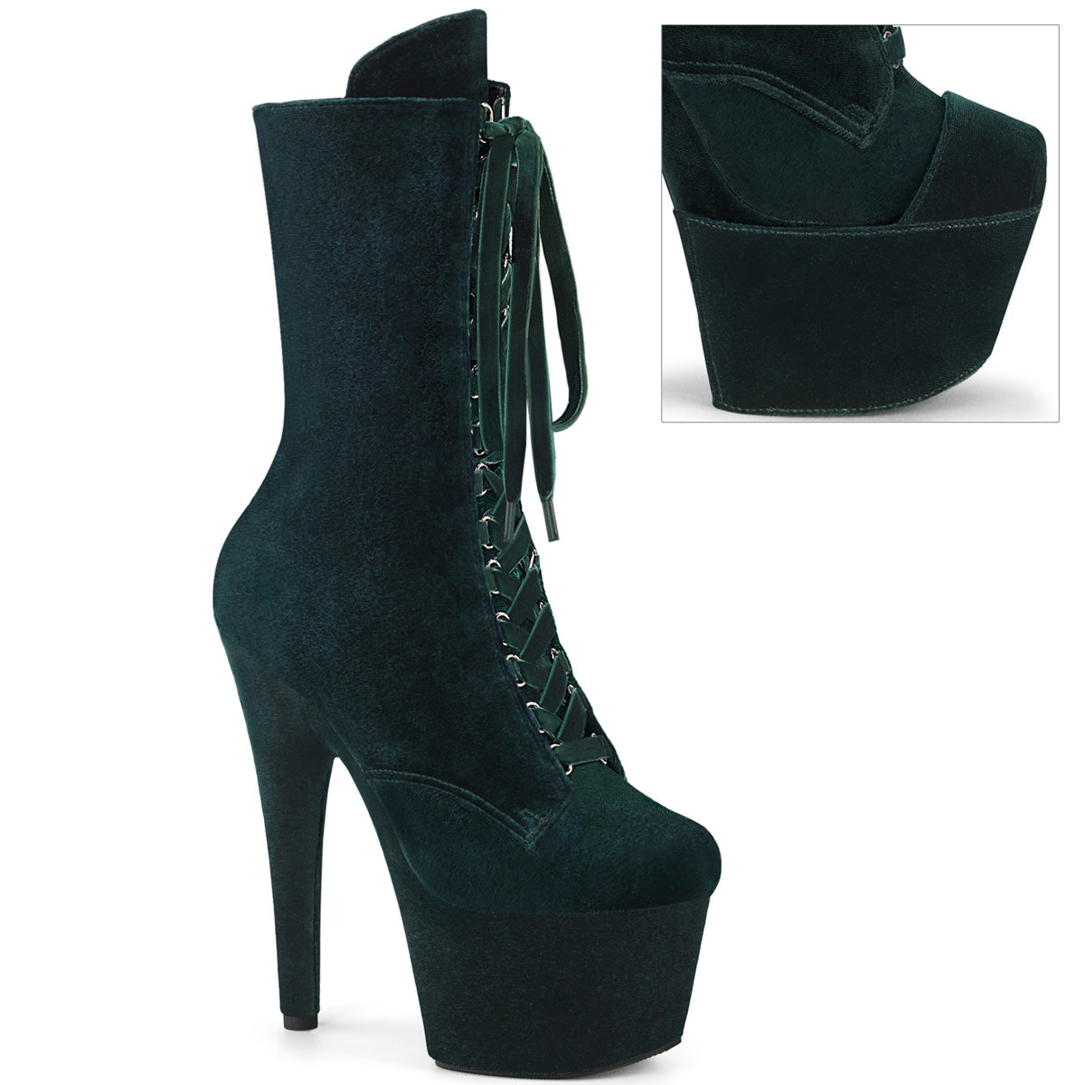 Adore-1045 Veler sexy esmeralda verde terciopelo pole dance botines