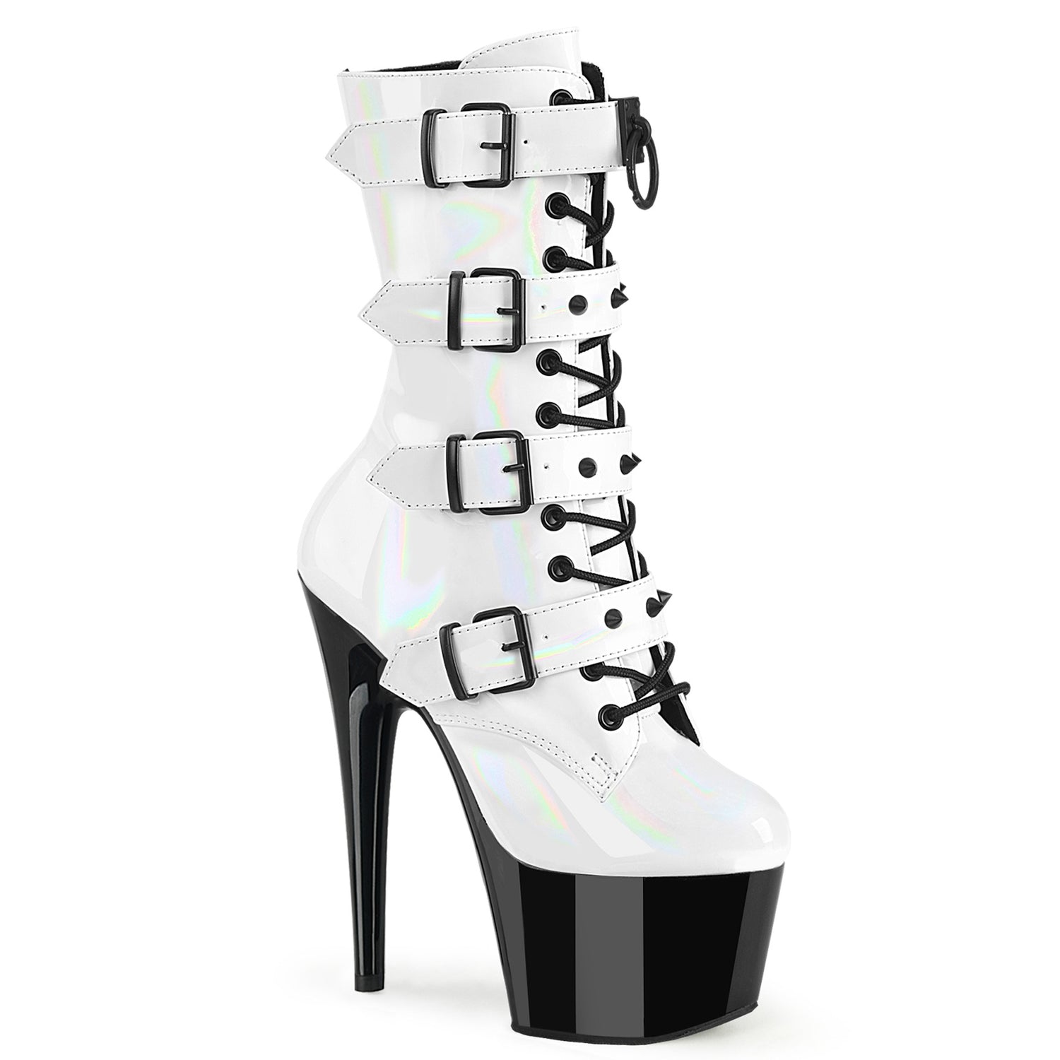 White 7 Inch Exotic Dance Ankle Boots -  Pleaser ADORE-1046TT
