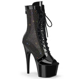 Black 7 Inch Pole Dancer Ankle Boots -  Pleaser ADORE-1048RSNT