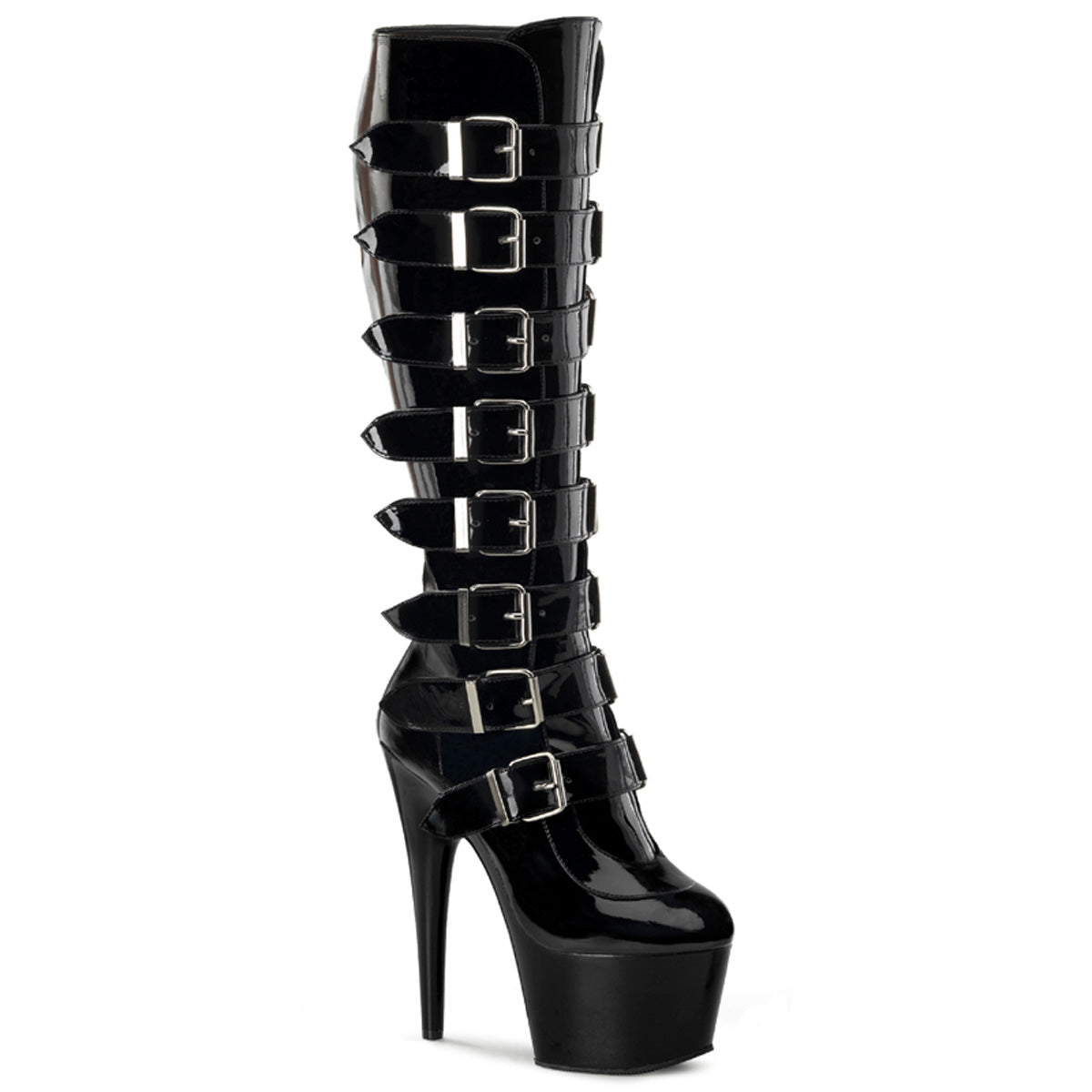 Black 7 Inch Exotic Dancer Knee High Boots -  Pleaser ADORE-2043