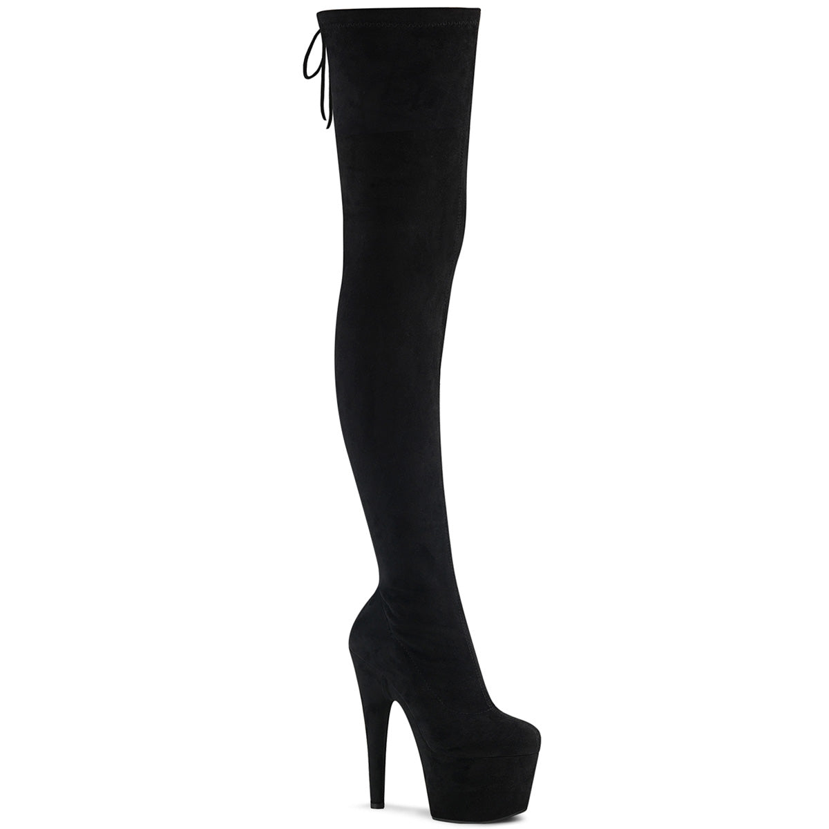 Adore-3008 Pleasers Black Exotic Dancing Thigh Boots High Boots