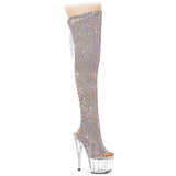 Silver 7 Inch Exotic Dance Thigh Boots -  Pleaser ADORE-3019C-RS