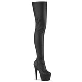 Black Faux Leather 7 Inch Pole Dancer Crotch Boots -  Pleaser ADORE-4000