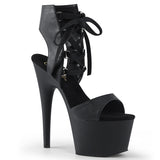 Adore-700-14 Pleaser Black Faux Leather Exotic Dancing Lace Up Heats