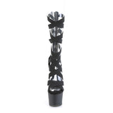 ADORE-700-48 Pleaser Black Strap Wrap Around Exotic Dancing High Heel Shoes