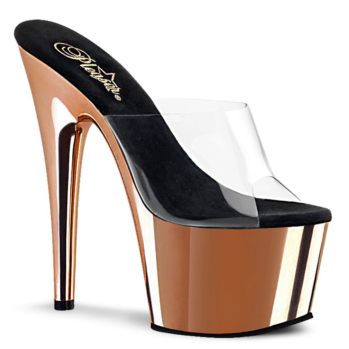 Rose Gold Chrome 7 Inch Dancers Exotic Heels -  Pleaser ADORE-701
