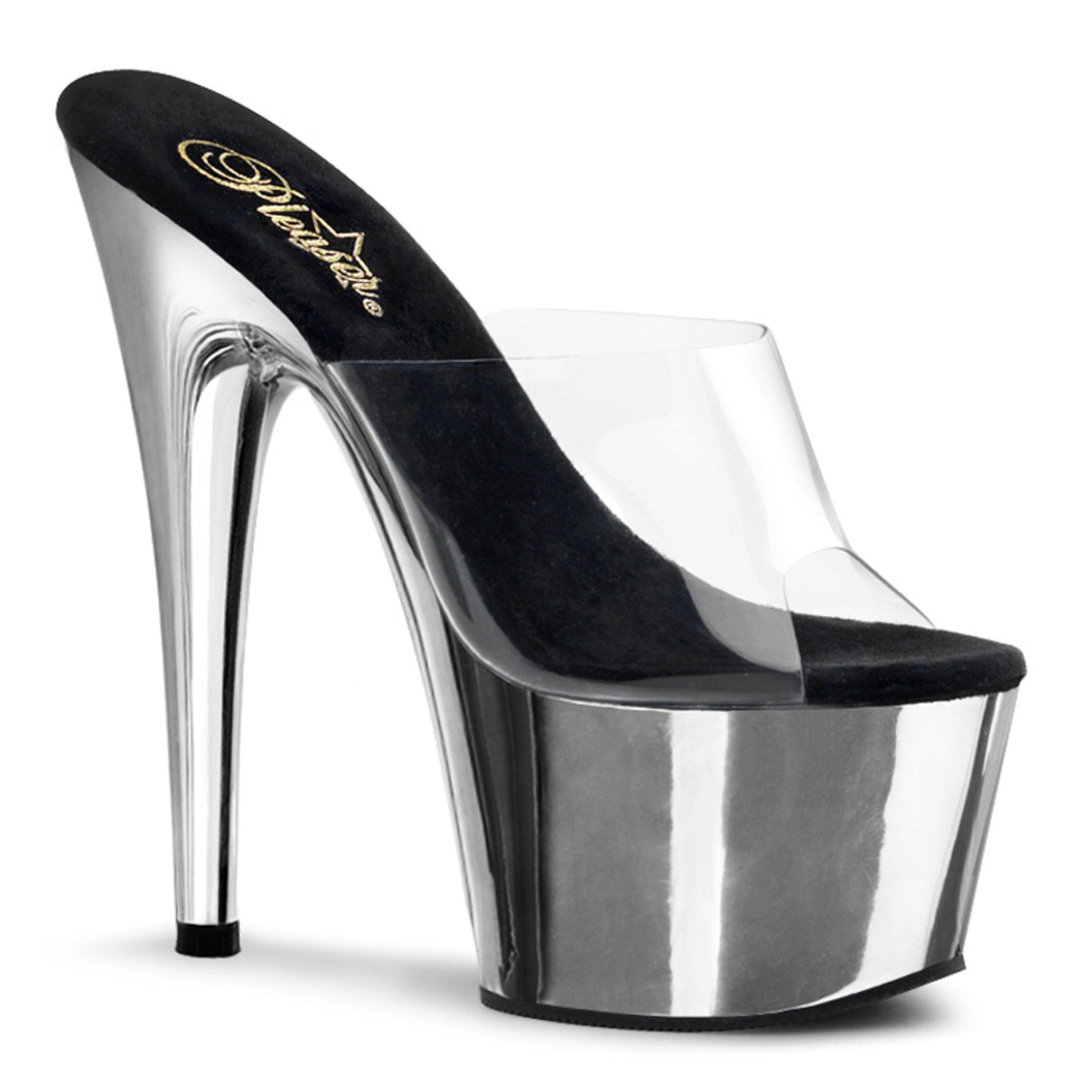 Silver Chrome 7 Inch Pole Dance Exotic Heels -  Pleaser ADORE-701