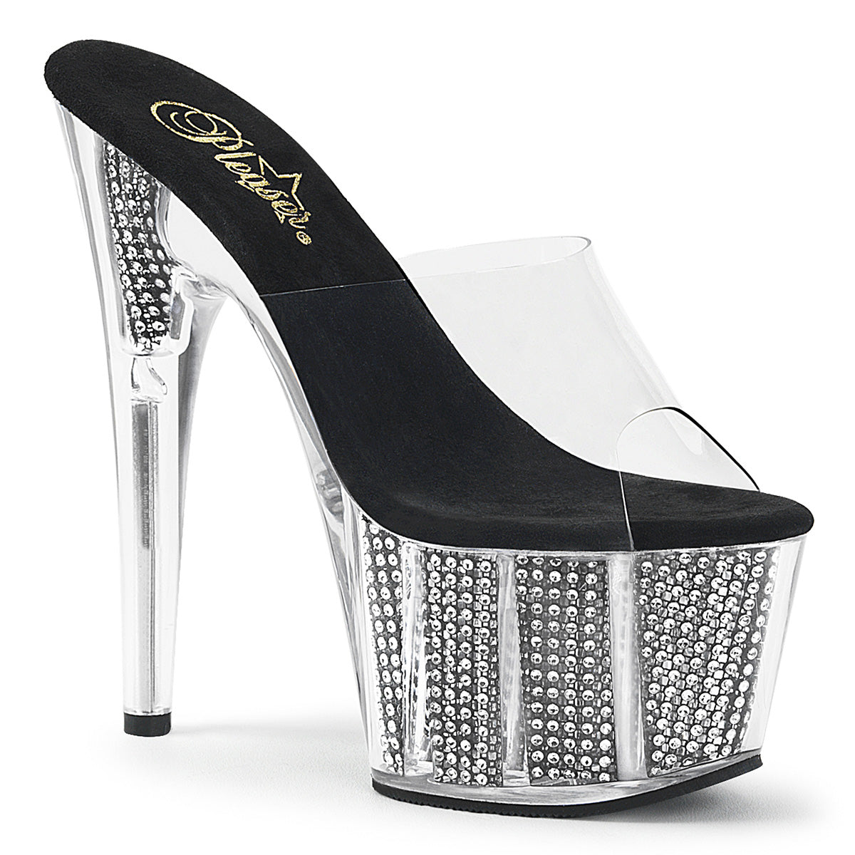 Clear Black 7 Inch Exotic Dancer Platform Shoes -  Pleaser ADORE-701SRS