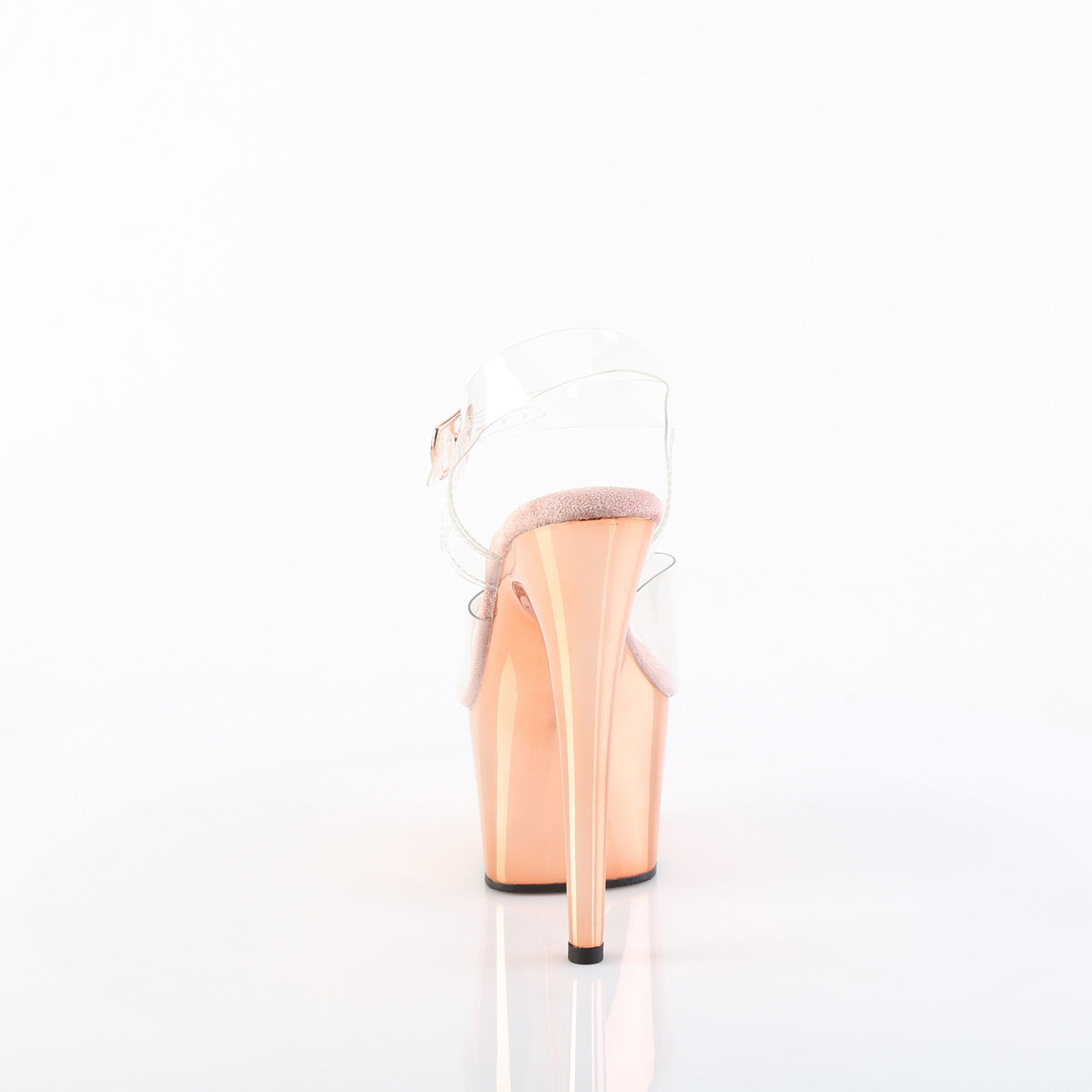 ADORE-708 Pleaser 7 Inch Rose Gold Chrome Pole Dancing Heels