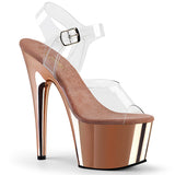 ADORE-708 Pleaser 7 Inch Rose Gold Chrome Pole Dancing Heels