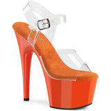 Orange 7 Inch Pole Heels Platform Shoes -  Pleaser ADORE-708