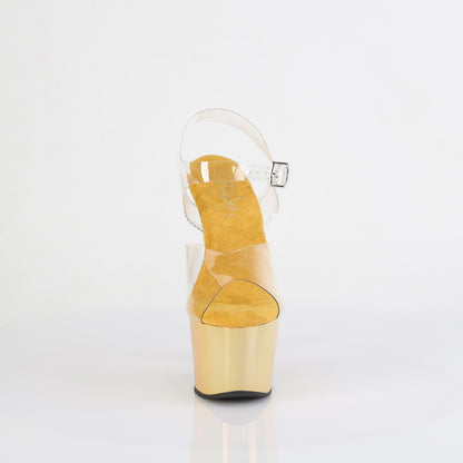 ADORE-708LQ Pleaser Gold Holographic Platform Exotic Dancing Shoes