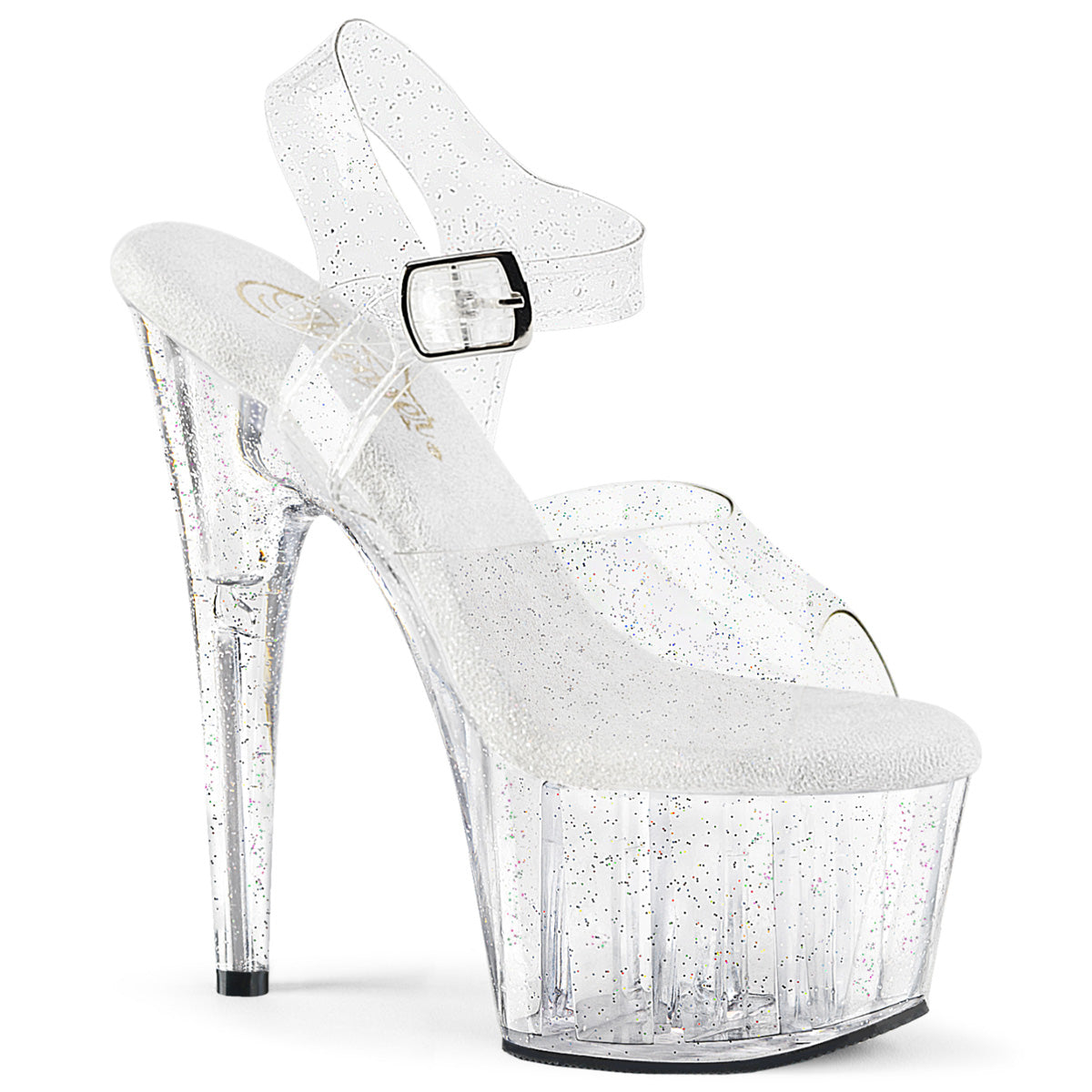 Clear 7 Inch Pole Dancer Platform Shoes -  Pleaser ADORE-708MMG