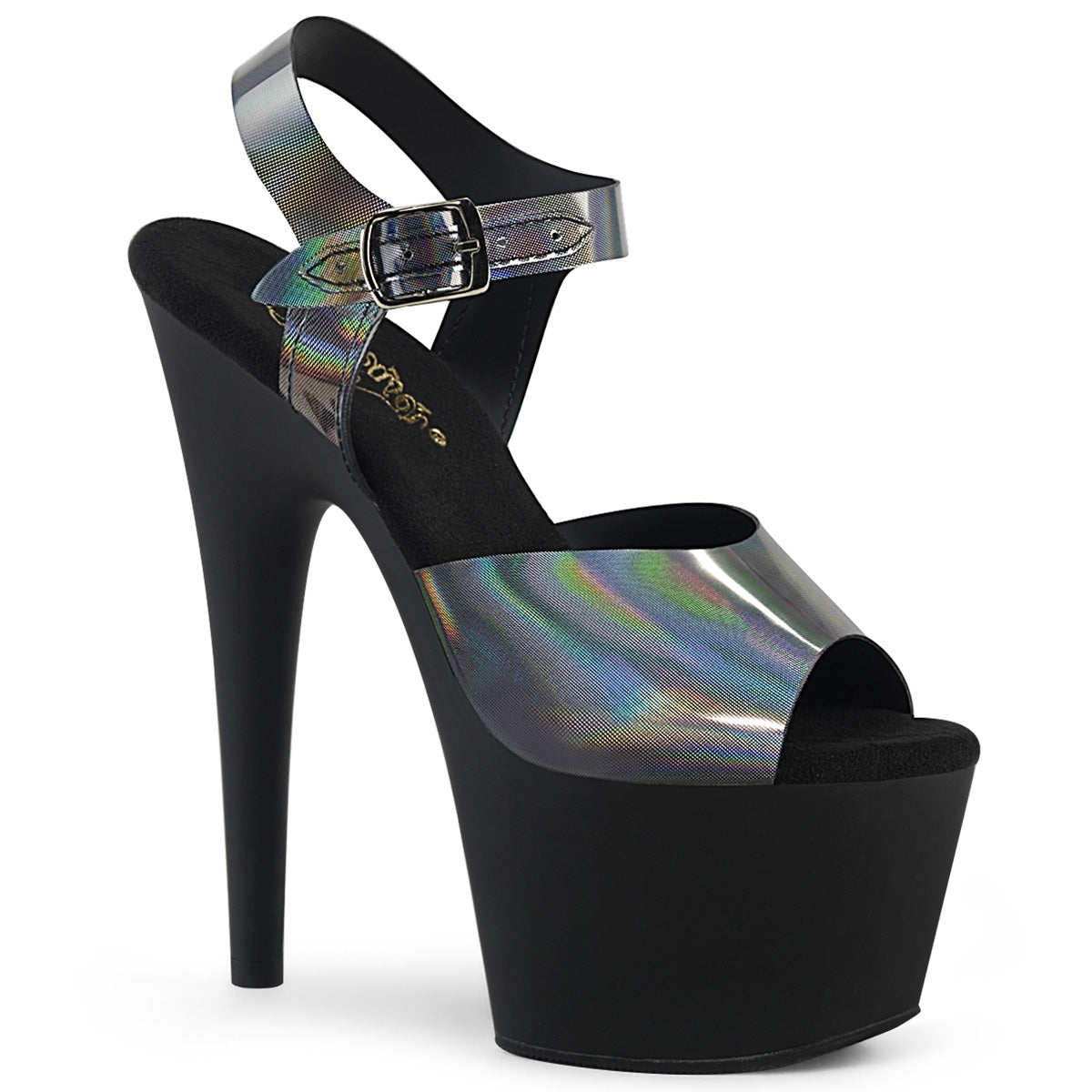 Pewter Hologram 7 Inch Exotic Dancer Platform Shoes -  Pleaser ADORE-708N-DT