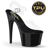 Clear Black 7 Inch Lap Dance Platform Shoes -  Pleaser ADORE-708PREM