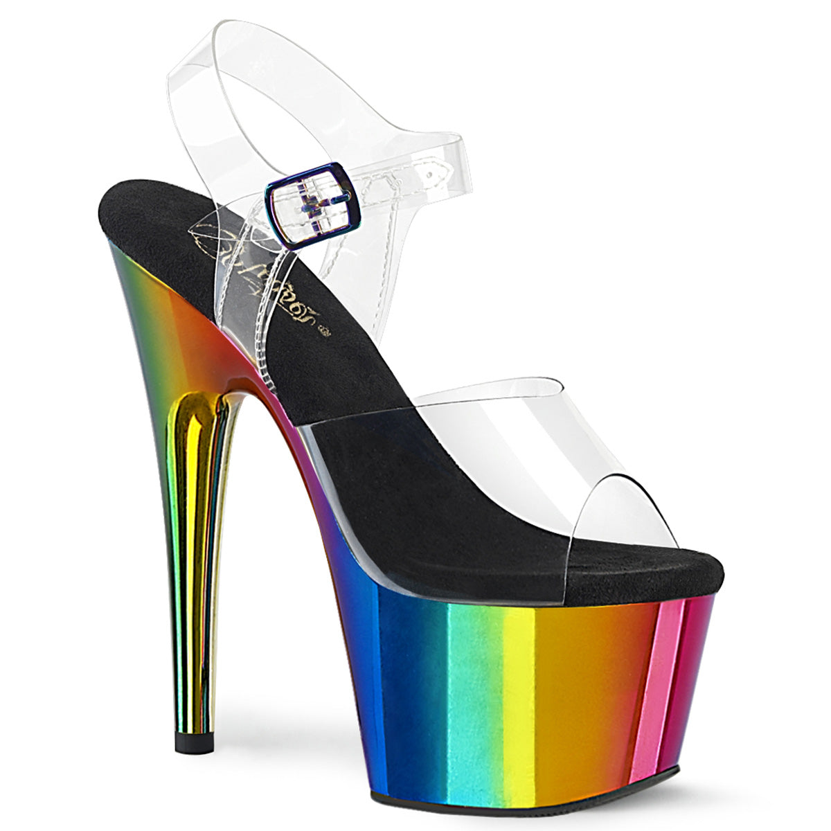 Adore-708RC Pleasers 7 pulgadas Rainbow Chrome Exótico Tacones de baile
