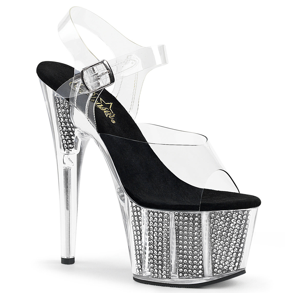 Clear Black 7 Inch Exotic Dancer Platform Shoes -  Pleaser ADORE-708SRS