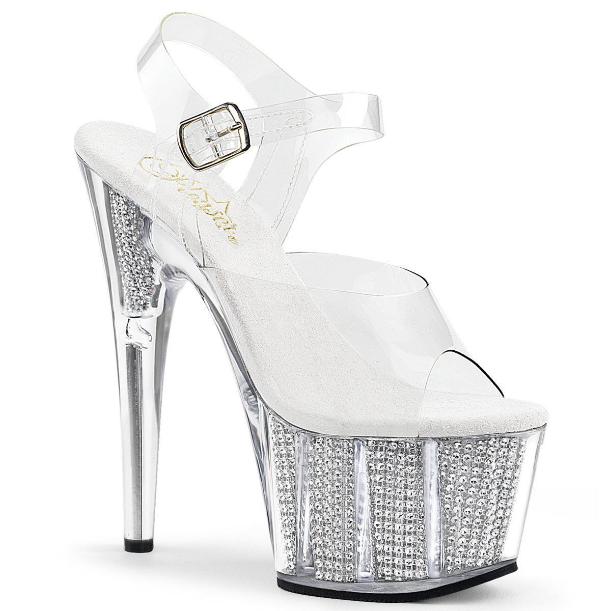 Adore-708Srs Pleaser de 7 pulgadas plateado Pole dance tacones de baile