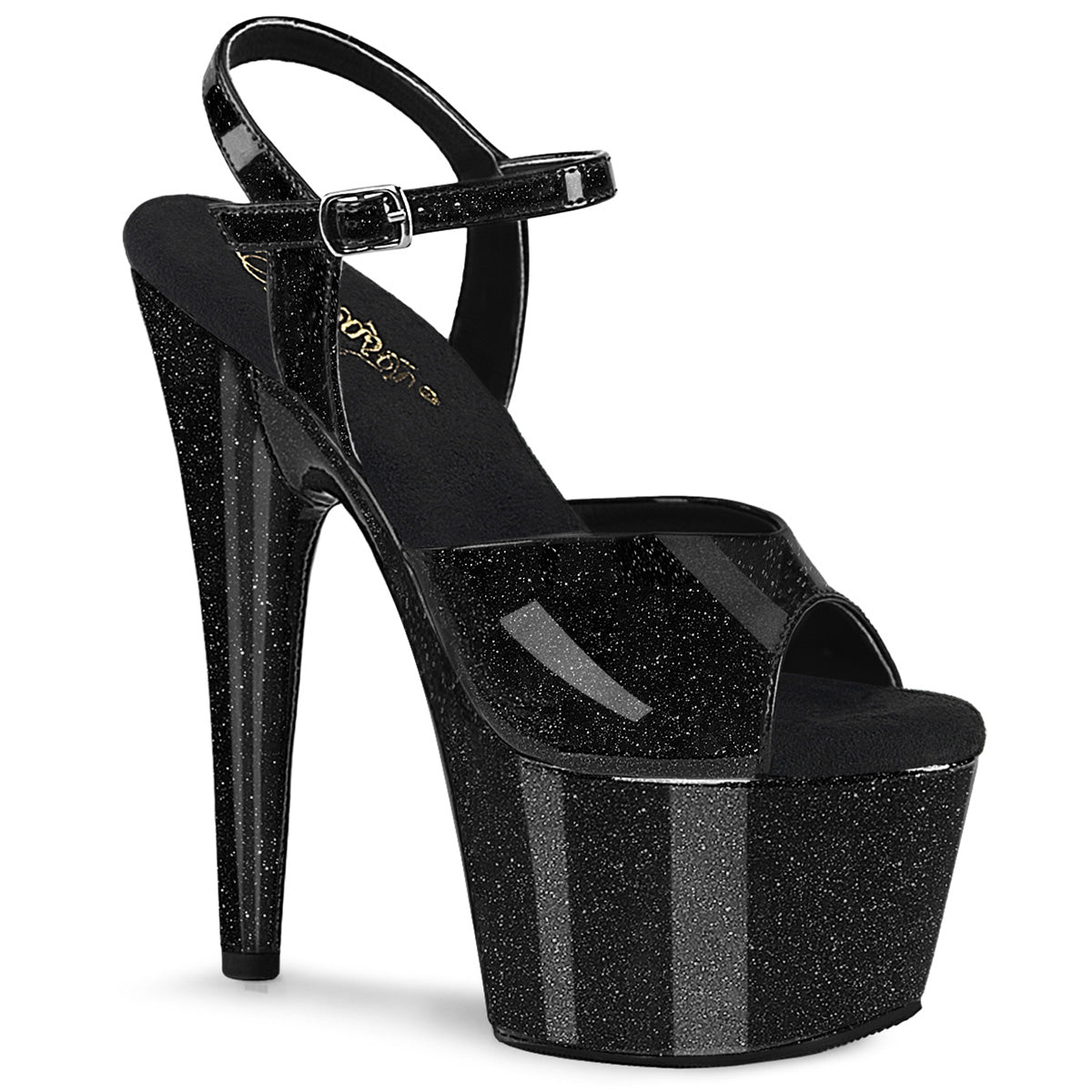 Black Glitter 7 Inch Sexy Pole  Dancing Heels -  Pleaser ADORE-709GP
