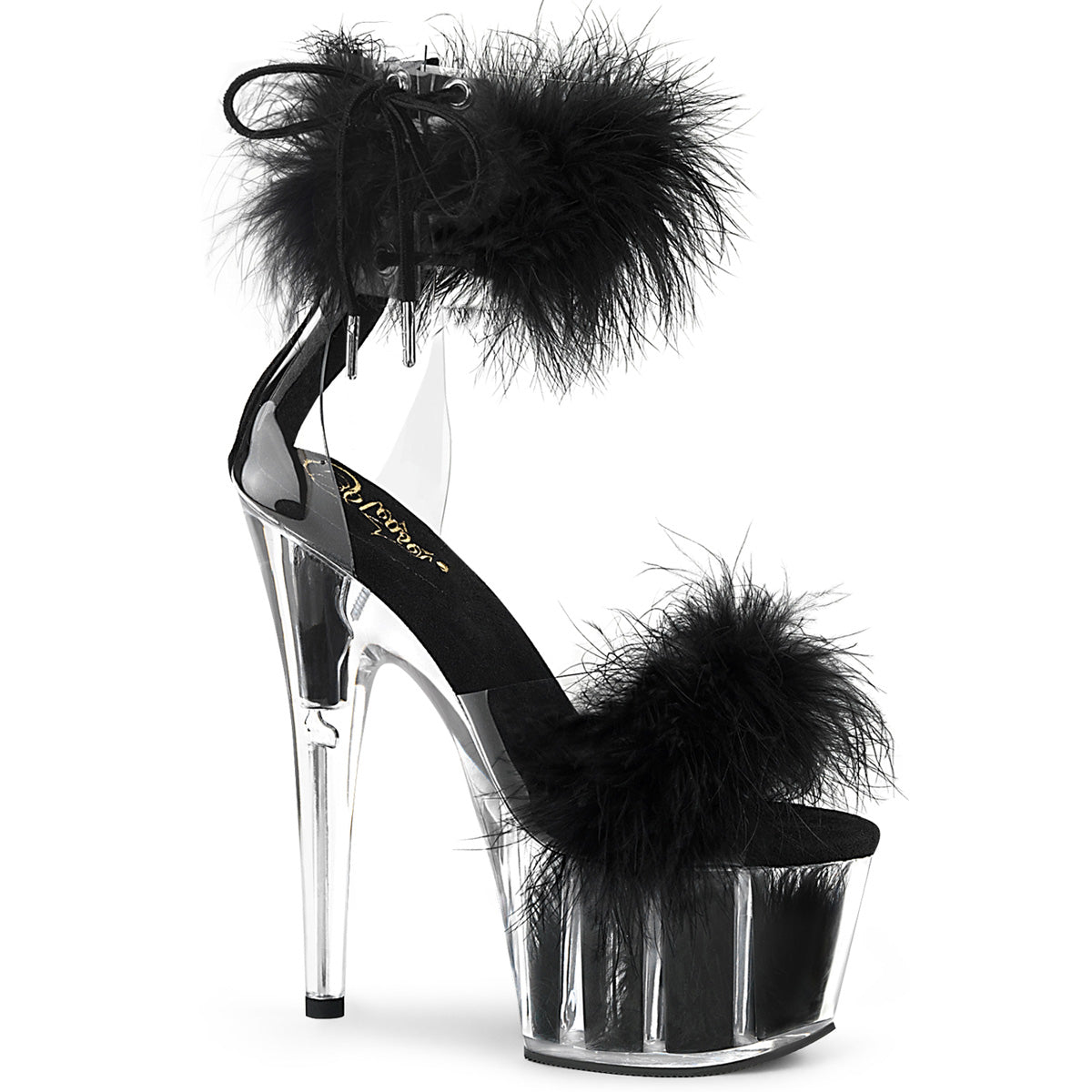 Black 7 Inch Pole Dancing Platform Shoes -  Pleaser ADORE-724F