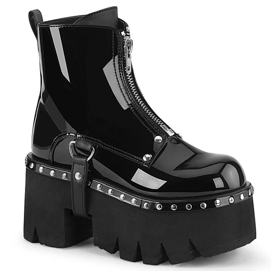 ASHES-100 Demoniacult Alternative Footwear Women's Chunky Ankle Boots