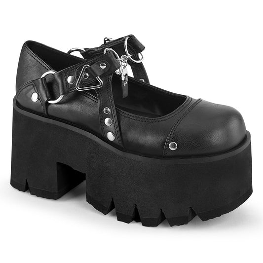 ASHES-33 Demoniacult Alternative Footwear Black Women's Chunky Platform Shoes