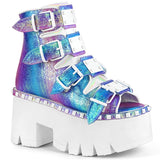 ASHES-70 Demoniacult Alternative Footwear Women's Iredescent Chunky Platform Sandals