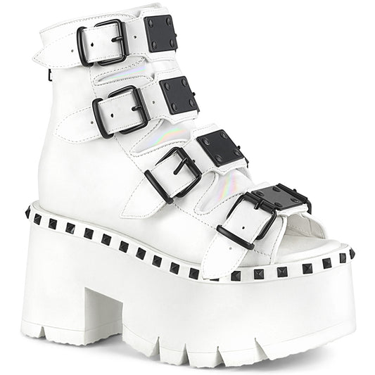 ASHES-70 Demoniacult Alternative Footwear Women's White Chunky Platform Sandals