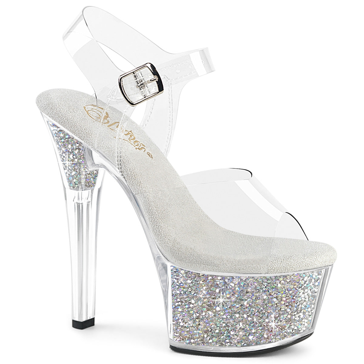 ASPIRE-608RSI Pleaser Clear Glitter Platform High Heel Shoes