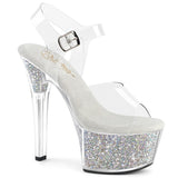 ASPIRE-608RSI Pleaser Clear Glitter Platform High Heel Shoes