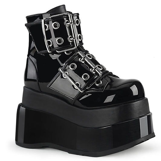 BEAR-104 Alternative Footwear Demonia Women's Ankle Boots Blk Pat-Vegan Leather