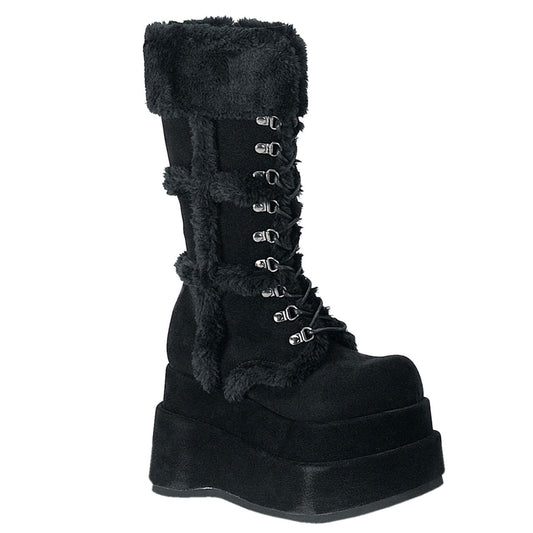 BEAR-202 Alternative Footwear Demonia Women's Mid-Calf & Knee High Boots Blk Vegan Suede