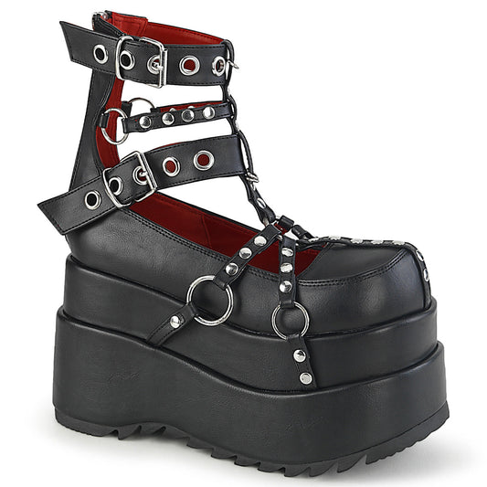 BEAR-28 Alternative Footwear Demonia Women's Ankle Boots Blk Vegan Leather